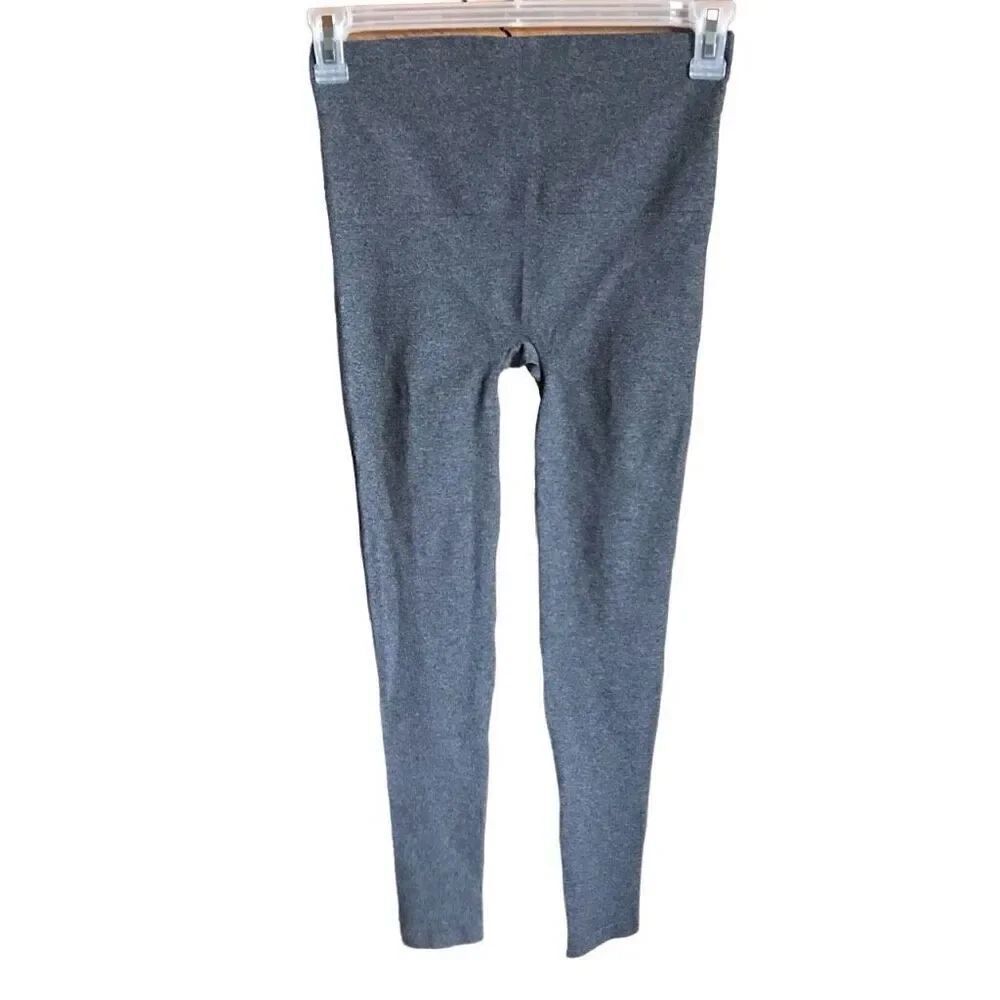 Spanx SZ Large Booty gray leggings pants figure shaping nylon spandex